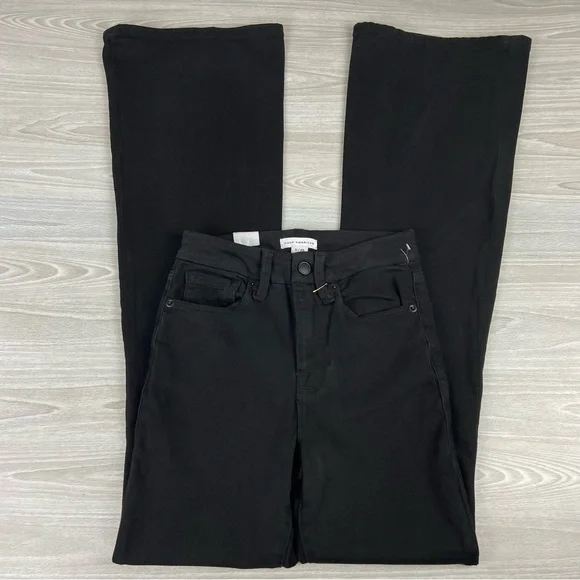 Good American Good Leg Flare Tummy Tech Jeans Size 25 Black - Picture 7 of 15